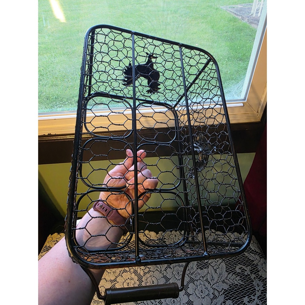 Rustic Farmhouse Wire Basket 6 Compartment Metal Caddy Rooster Decor Bronze - Picture 6 of 6